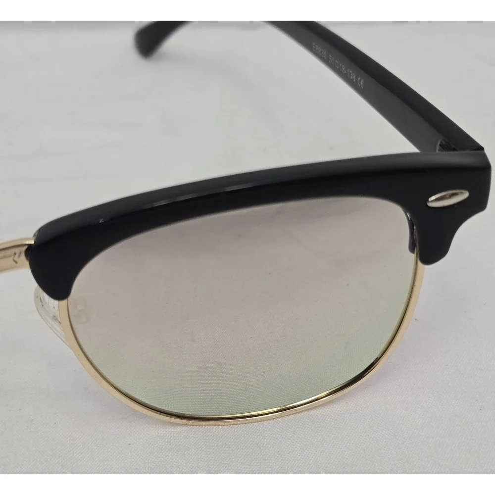 Belmonte Bliss Browline Sunglasses - Black & Gold E8830 51-18-138